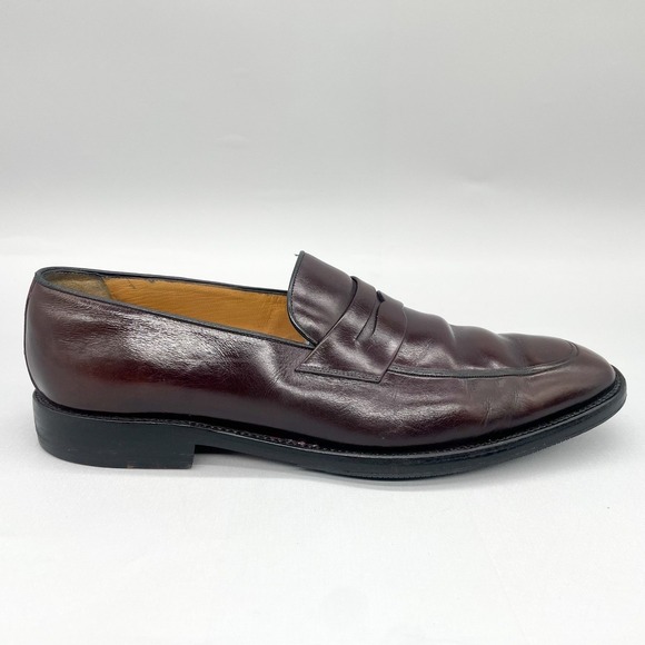 A Testoni Mens 11/ 12 Penny Loafers Shoe Brown Leather SlipOn Casual Vtg Classic main image 8